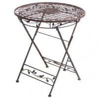 Gartentisch AVIS rund 70cm Metalltisch klappbar aus Metall Mediteran